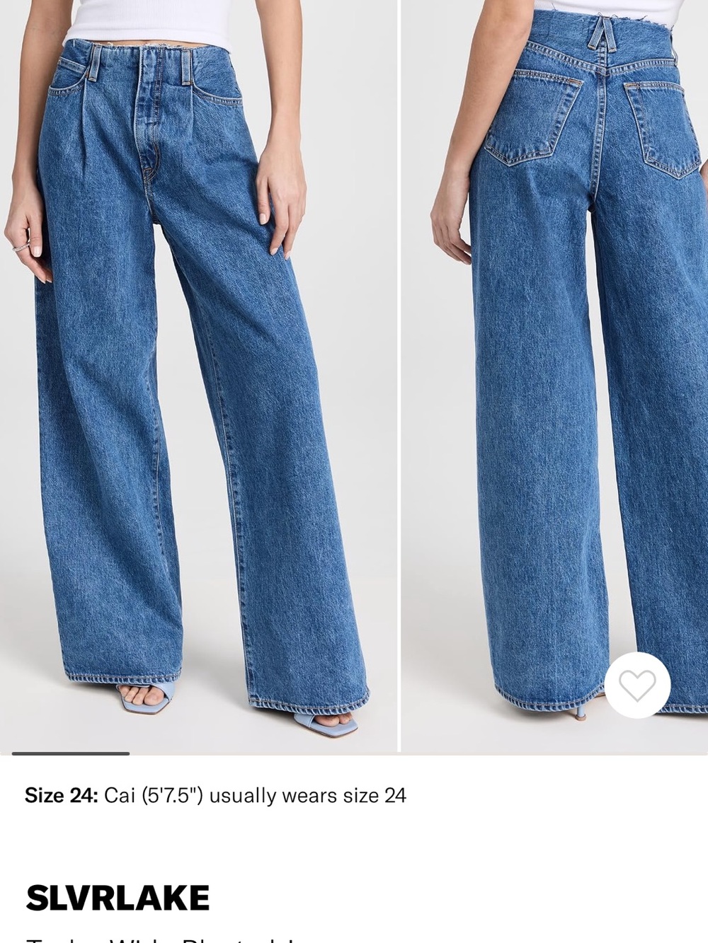 SLVRLAKE Classic Blue Wide-Leg High-Rise Jeans